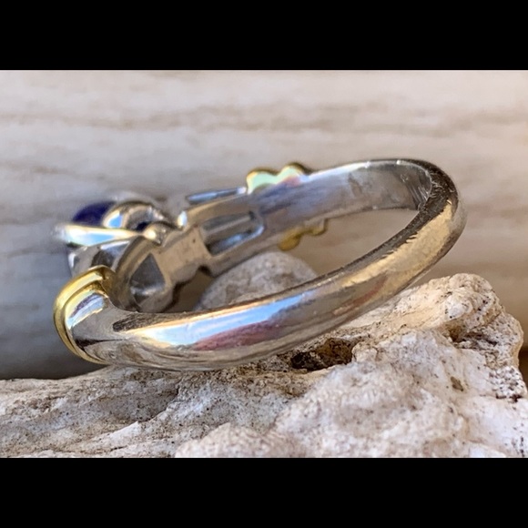 LeVian * Stunning Tanzanite & Baguette Diamond Platinum & 18k Gold Ring - Picture 11 of 14